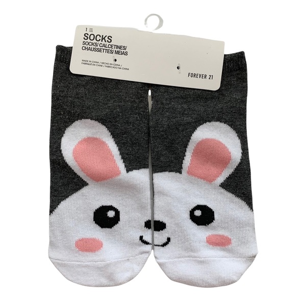 Forever 21 Ankle Socks 4 Pairs Animal Fox Bunny Soda Print - Picture 4 of 11